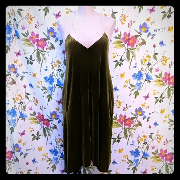 vintage dress velvet Unique Vintage Chartreuse Velvet Devon Swing Dress